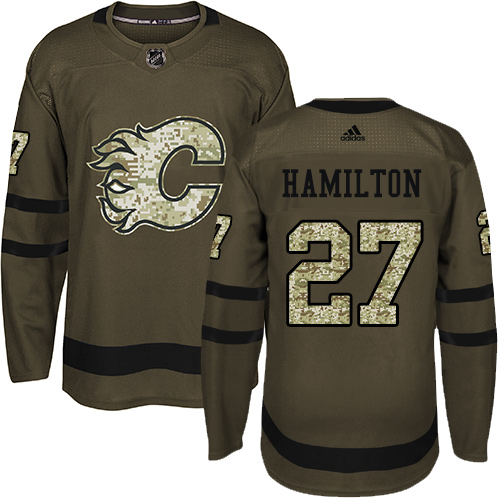 Adidas Flames #27 Dougie Hamilton Green Salute to Service Stitched NHL Jersey